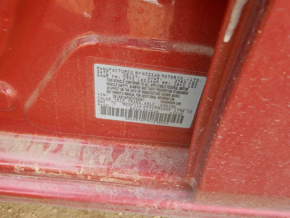 2016 2017 2018 2019 NISSAN SENTRA FRONT & REAR PASSENGER SIDE DOORS (SET OF 2