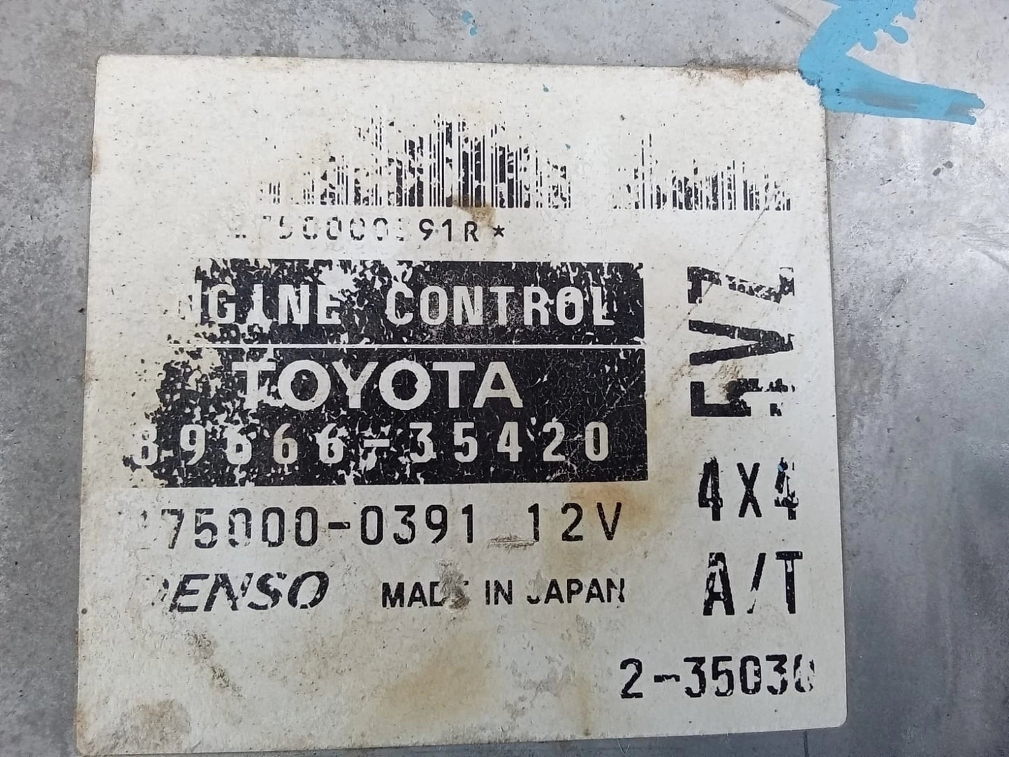 2001 TOYOTA 4RUNNER 3.4L 4WD ENGINE COMPUTER CONTROL MODULE ECU ECM 89666-35420
