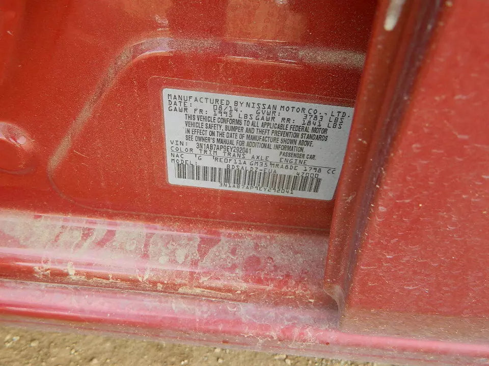 2016 2017 2018 2019 NISSAN SENTRA FRONT & REAR LEFT DRIVER SIDE DOORS (SET OF 2