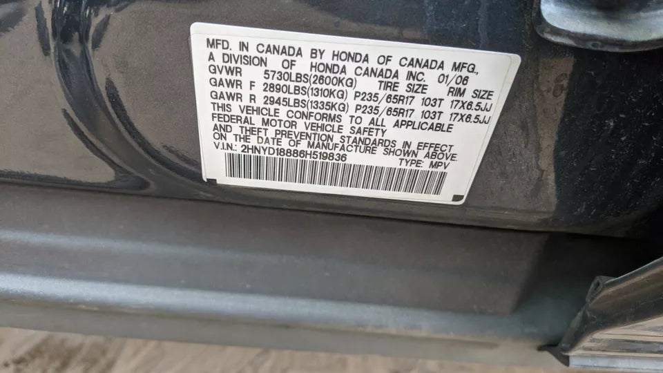 2006 06ACURA MDX AUTO TRANSMISSION ASSEMBLY 3.5L, V6 4X4 AWD 4WD