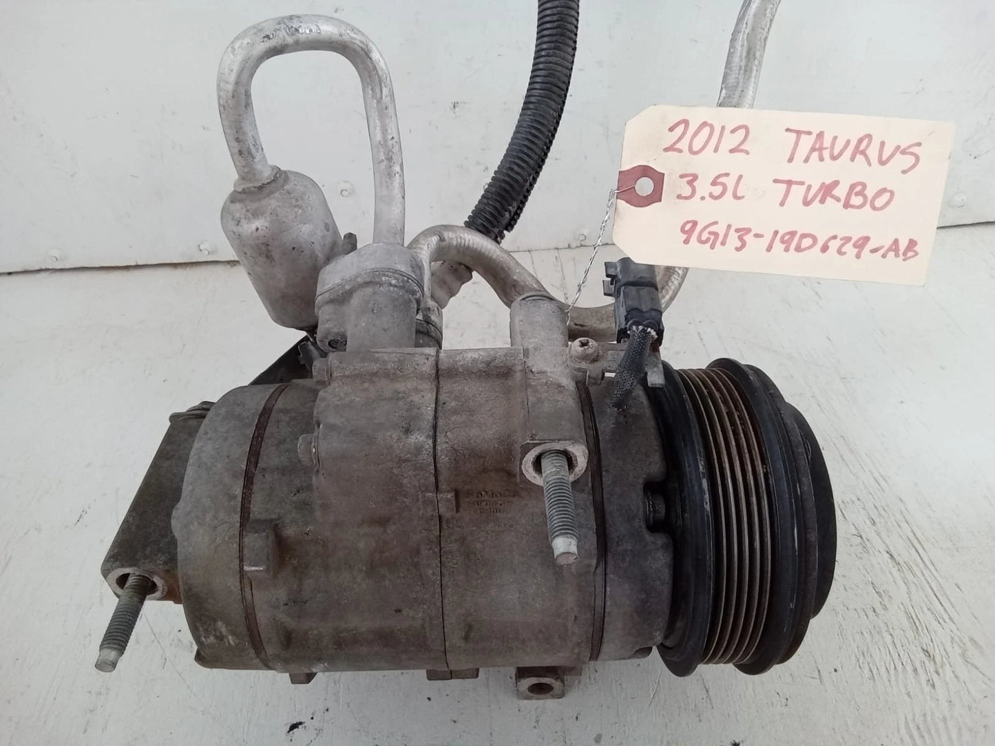 2008-2012 FORD TAURUS 3.5L TURBO A/C COMPRESSOR 9G13-19D629-AB