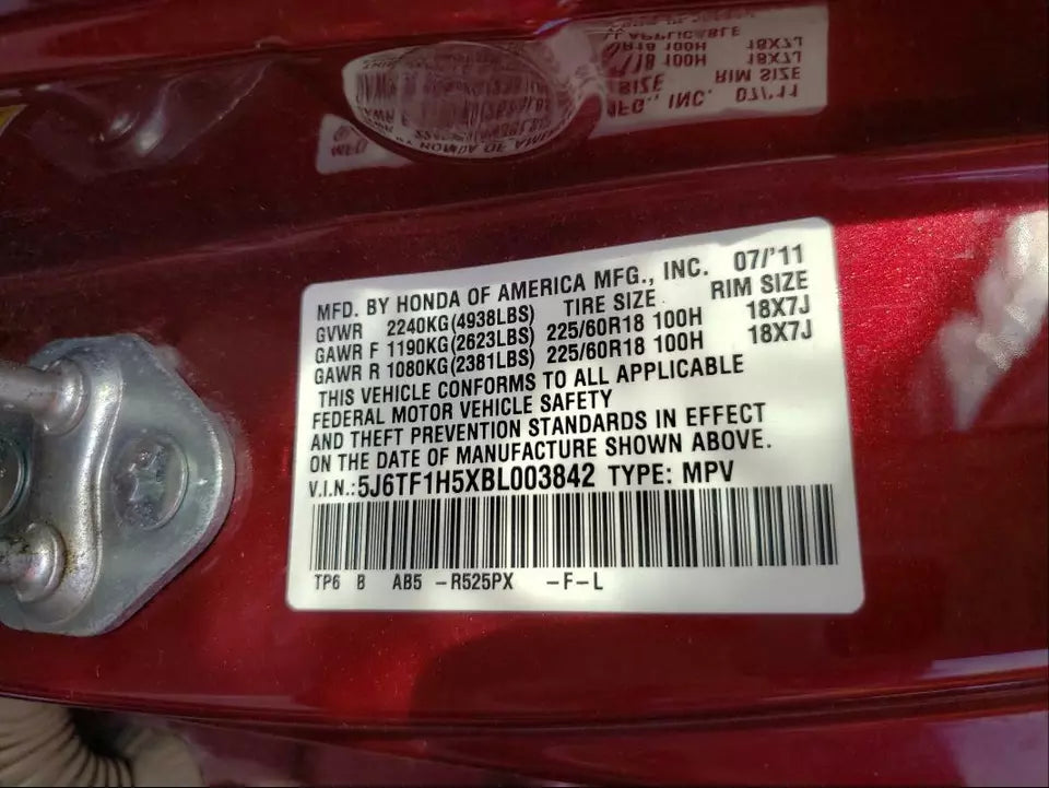 2010 2011 2012 HONDA CROSSTOUR 2WD AUTOMATIC TRANSMISSION ASSEMBLY 58K MILES