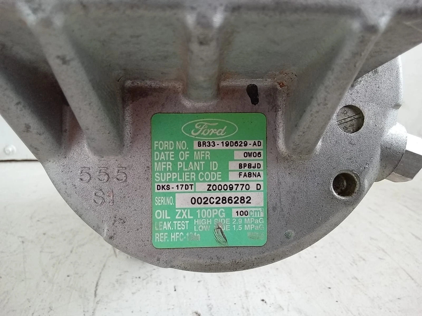 2011-2014 FORD MUSTANG 3.7L A/C COMPRESSOR BR33-19D629-AD | 002C286282