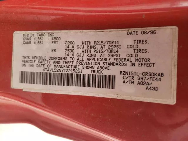 1995 1996 1997 95 96 97 TOYOTA TACOMA 2.4L 4CYL ENGINE MOTOR ASSEMBLY 2RZFE