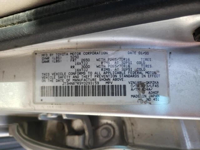 1996- 2002 TOYOTA 4RUNNER REAR DIFFERENTIAL CARRIER PUMPKIN 6CYL 3.4L W/ LOCKER 440-58736C