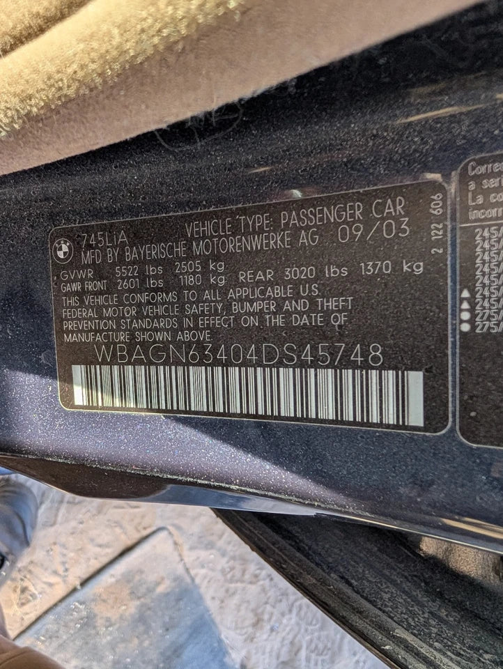 04 05 BMW 745LI 745I V8 4.4L AUTOMATIC TRANSMISSION ASSEMBLY 122K MILES GRADE A