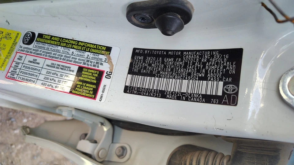 14 15 16 17 18 19 TOYOTA COROLLA 1.8L CVT AUTOMATIC TRANSMISSION ASSEMBLY K313