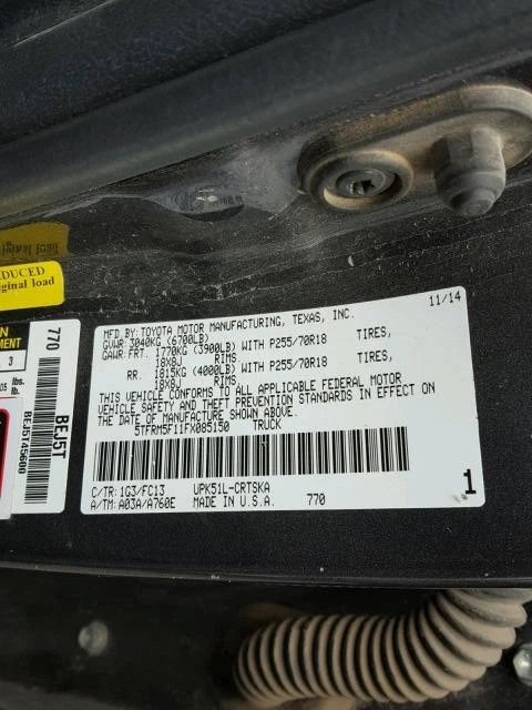 07- 20 TOYOTA TUNDRA REAR END DIFFERENTIAL AXLE CARRIER 4.6L 4.7L V8 A03A 3.91