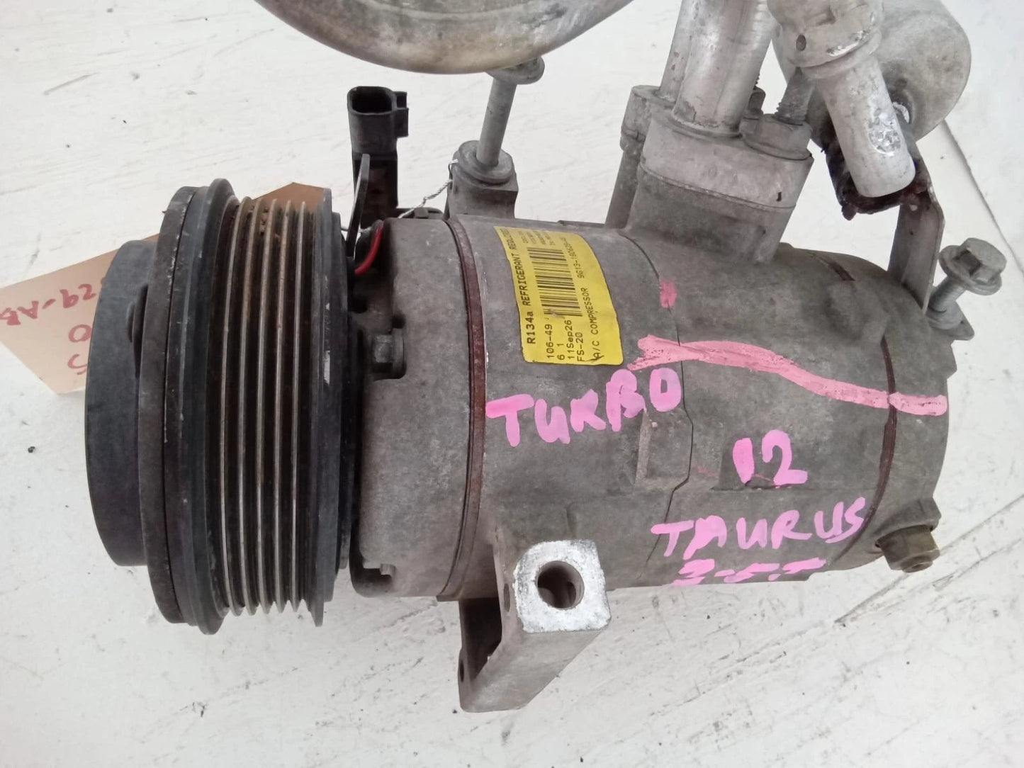 2008-2012 FORD TAURUS 3.5L TURBO A/C COMPRESSOR 9G13-19D629-AB