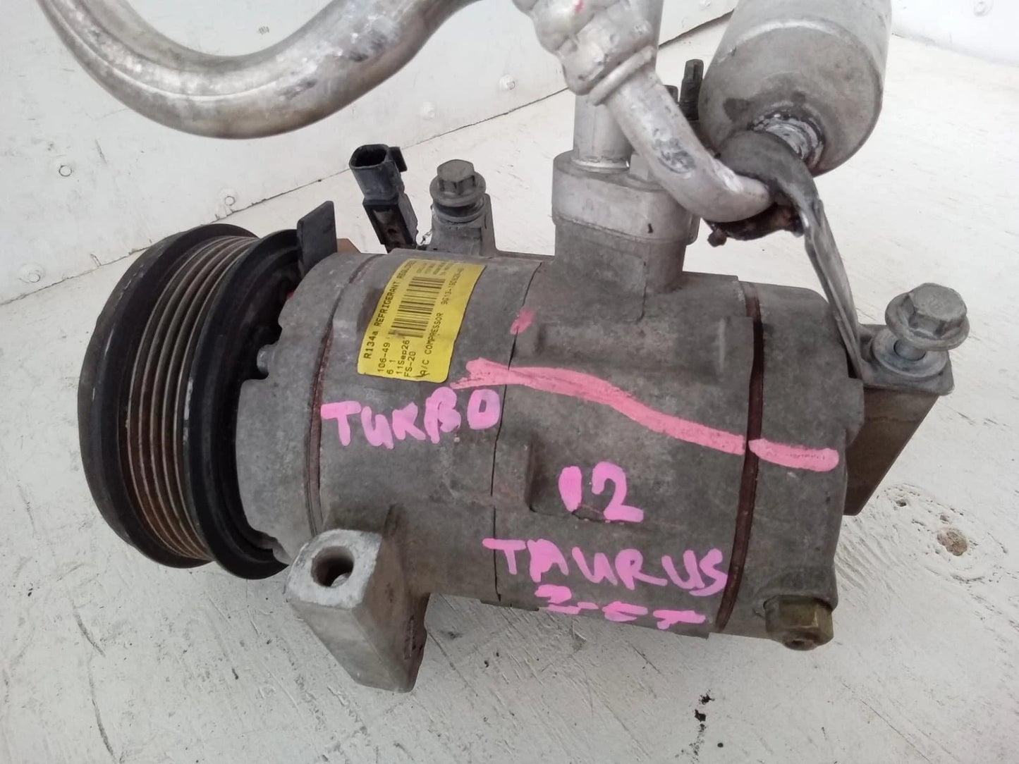 2008-2012 FORD TAURUS 3.5L TURBO A/C COMPRESSOR 9G13-19D629-AB