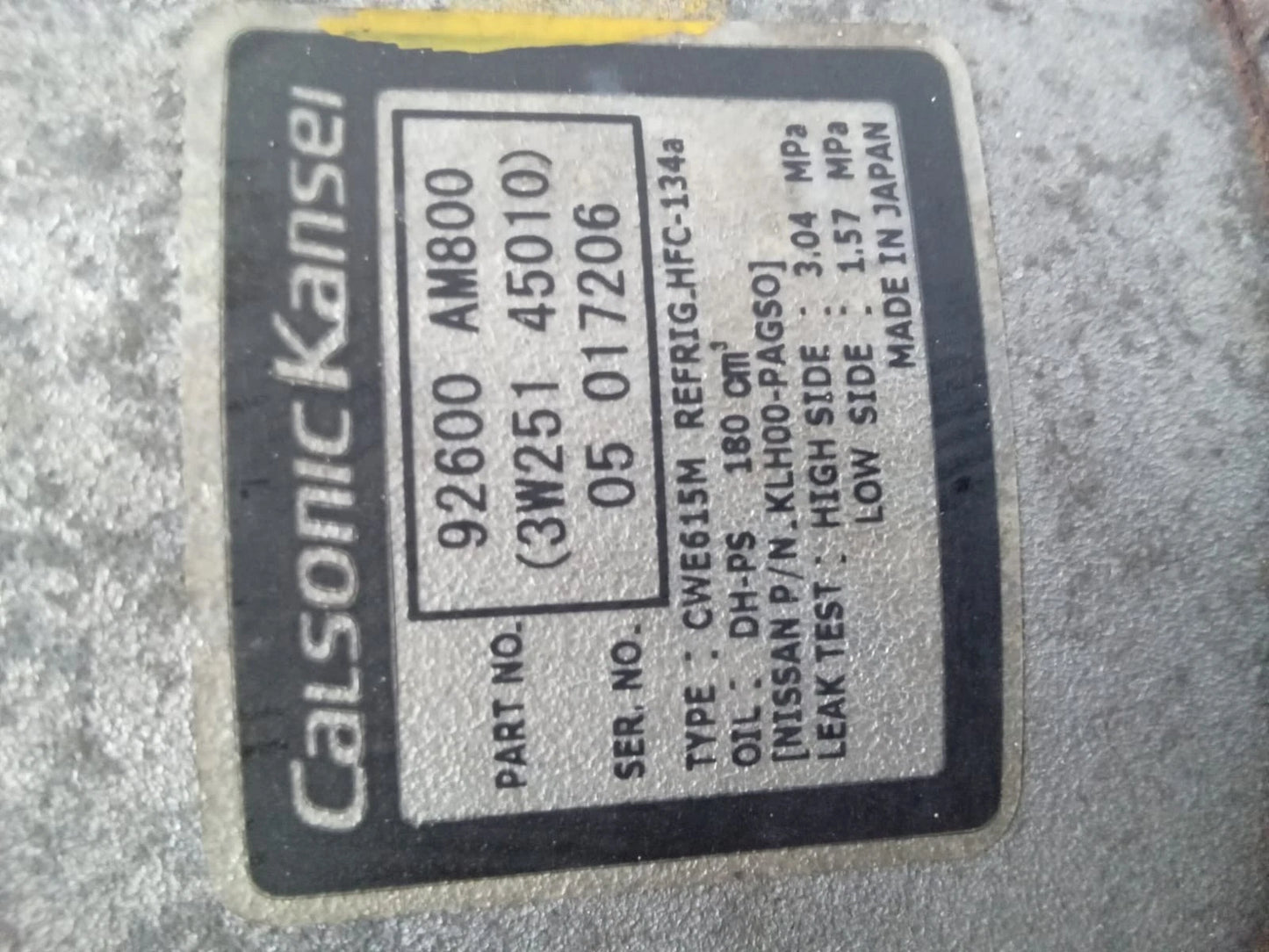 2003-2007 INFINITI G35 COUPE 3.5L A/C COMPRESSOR - 92600-AM800 | 05017206