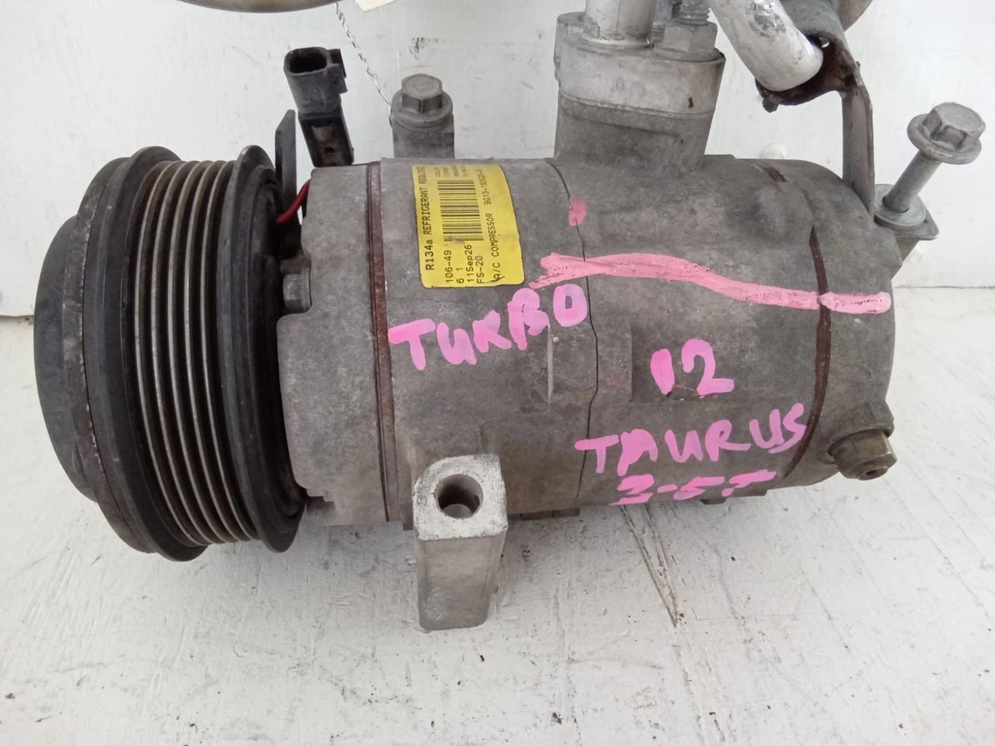 2008-2012 FORD TAURUS 3.5L TURBO A/C COMPRESSOR 9G13-19D629-AB