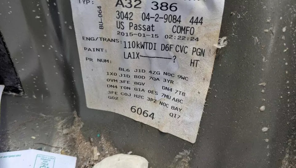 2015 VOLKSWAGEN PASSAT TDI 2.0L AUTOMATIC TRANSMISSION ASSEMBLY 2WD FWD ID PGN