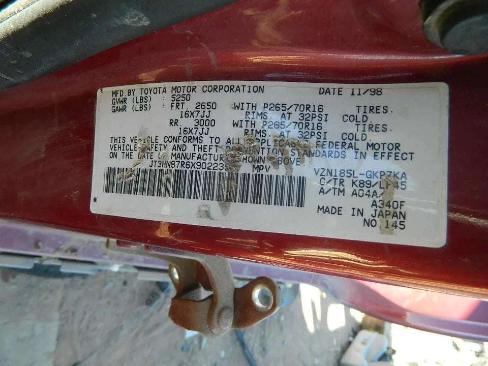 1996 1997 1998 1999 2000 2001 2002 TOYOTA 4RUNNER