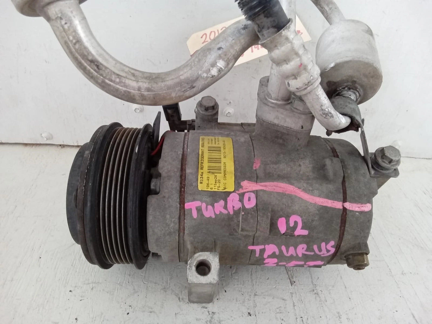 2008-2012 FORD TAURUS 3.5L TURBO A/C COMPRESSOR 9G13-19D629-AB