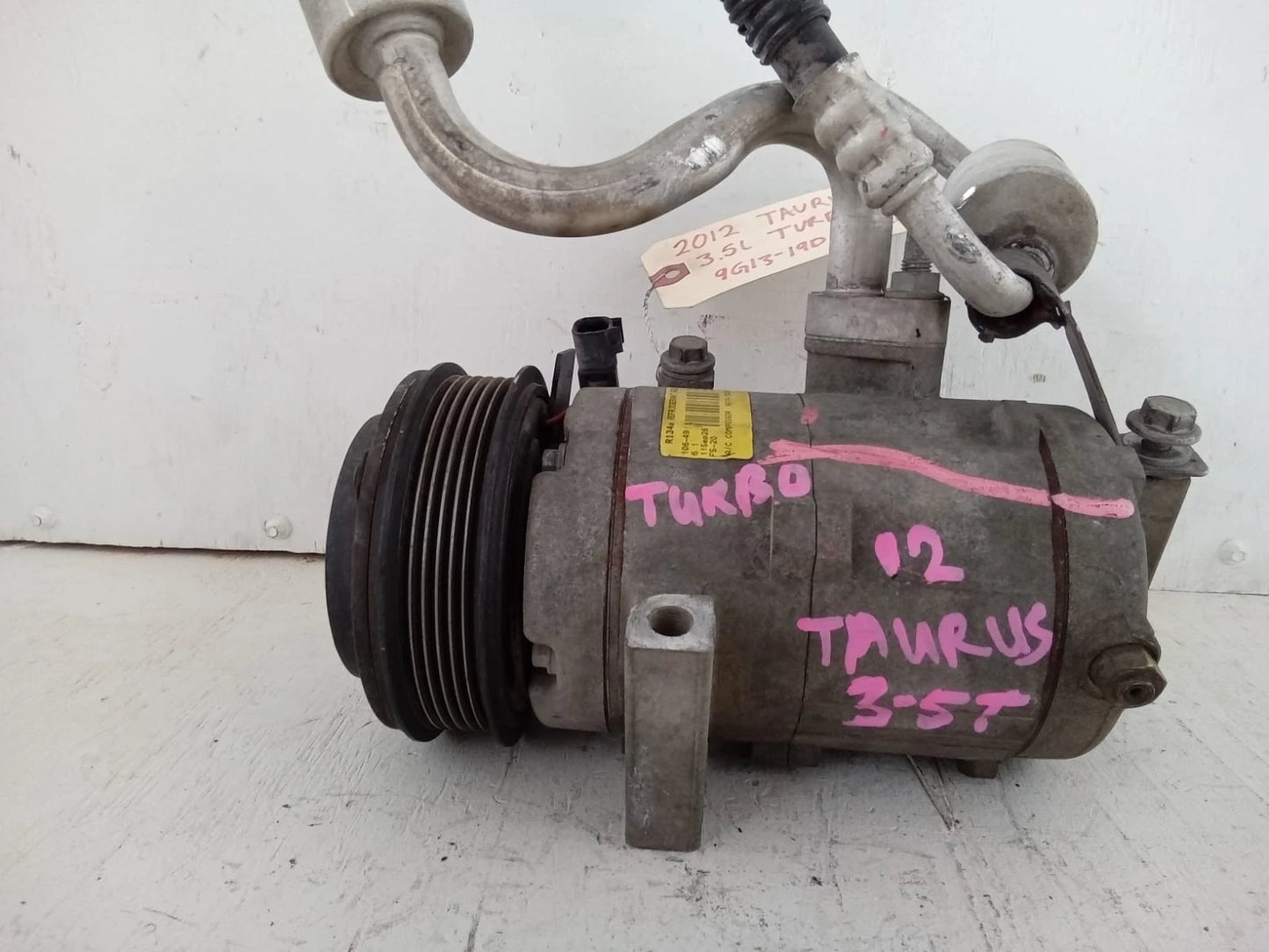 2008-2012 FORD TAURUS 3.5L TURBO A/C COMPRESSOR 9G13-19D629-AB