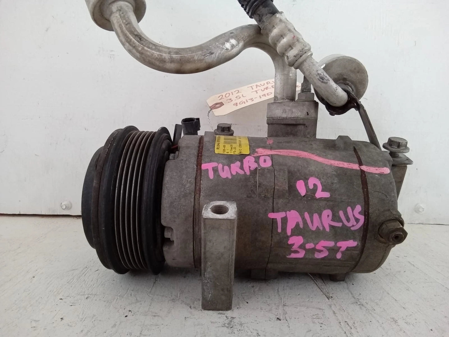 2008-2012 FORD TAURUS 3.5L TURBO A/C COMPRESSOR 9G13-19D629-AB