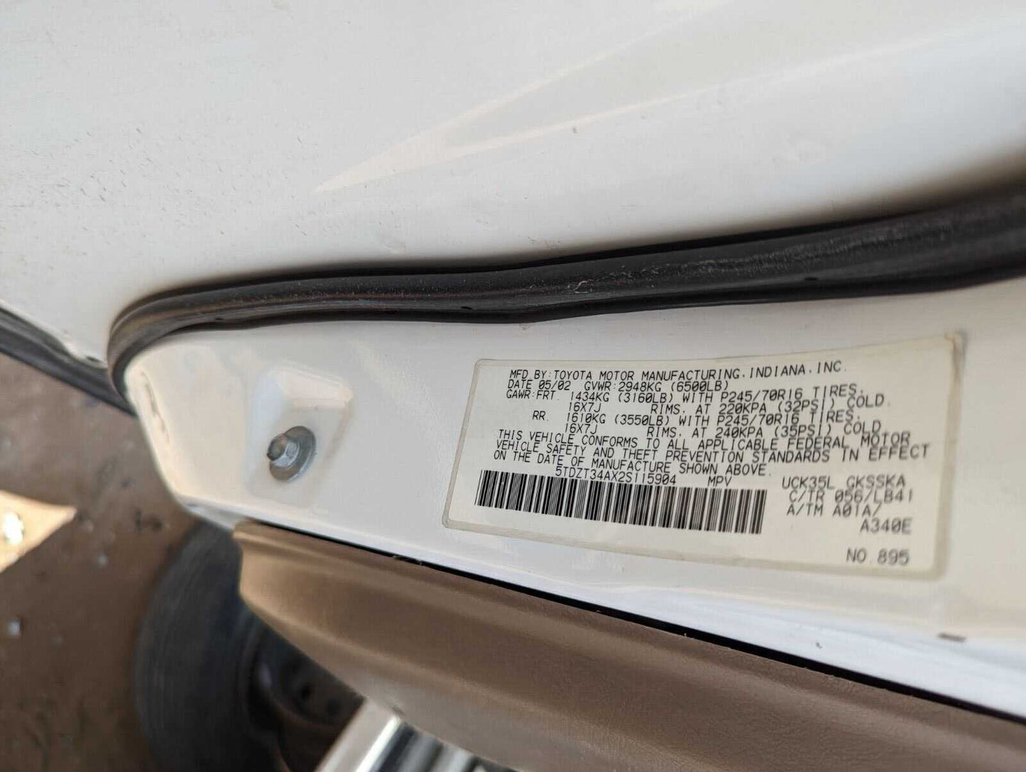 2001 2002 2003 2004 TOYOTA SEQUOIA