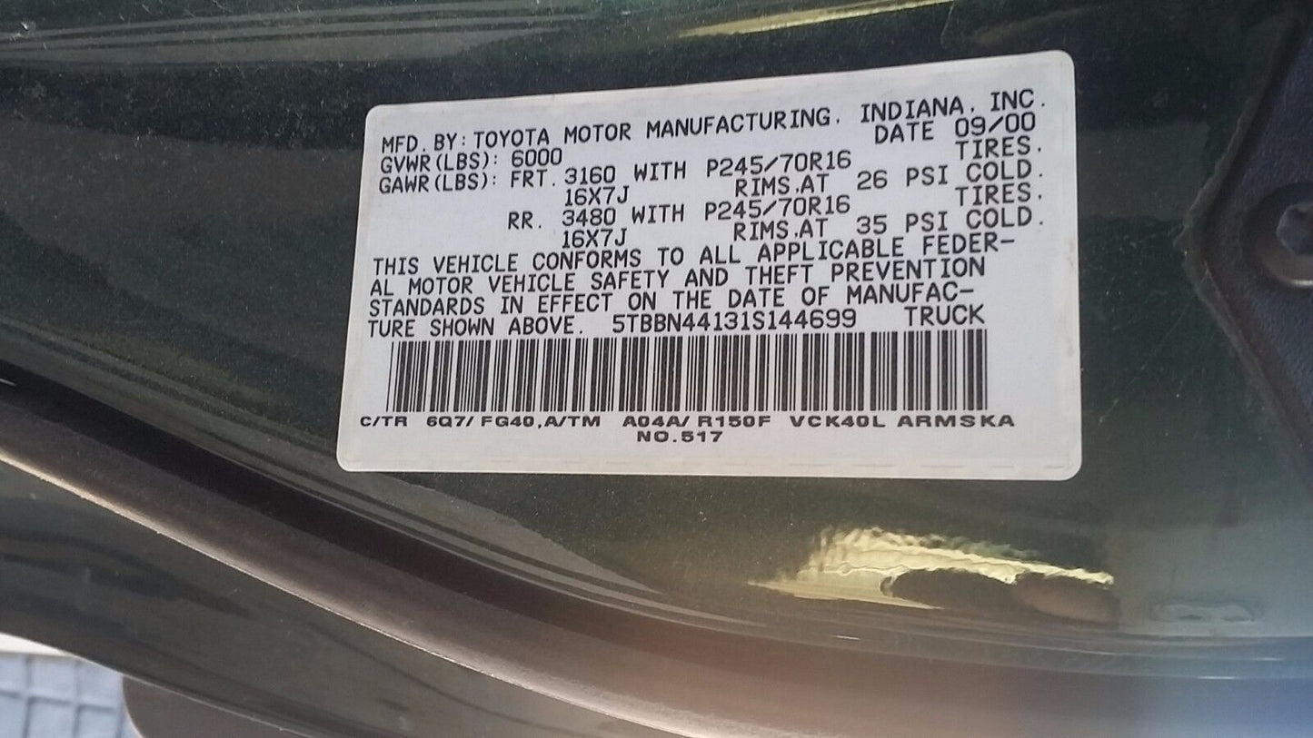 TOYOTA TUNDRA 3.4L FRONT DIFFERENTIAL AXLE W/ACTUATOR- A04A