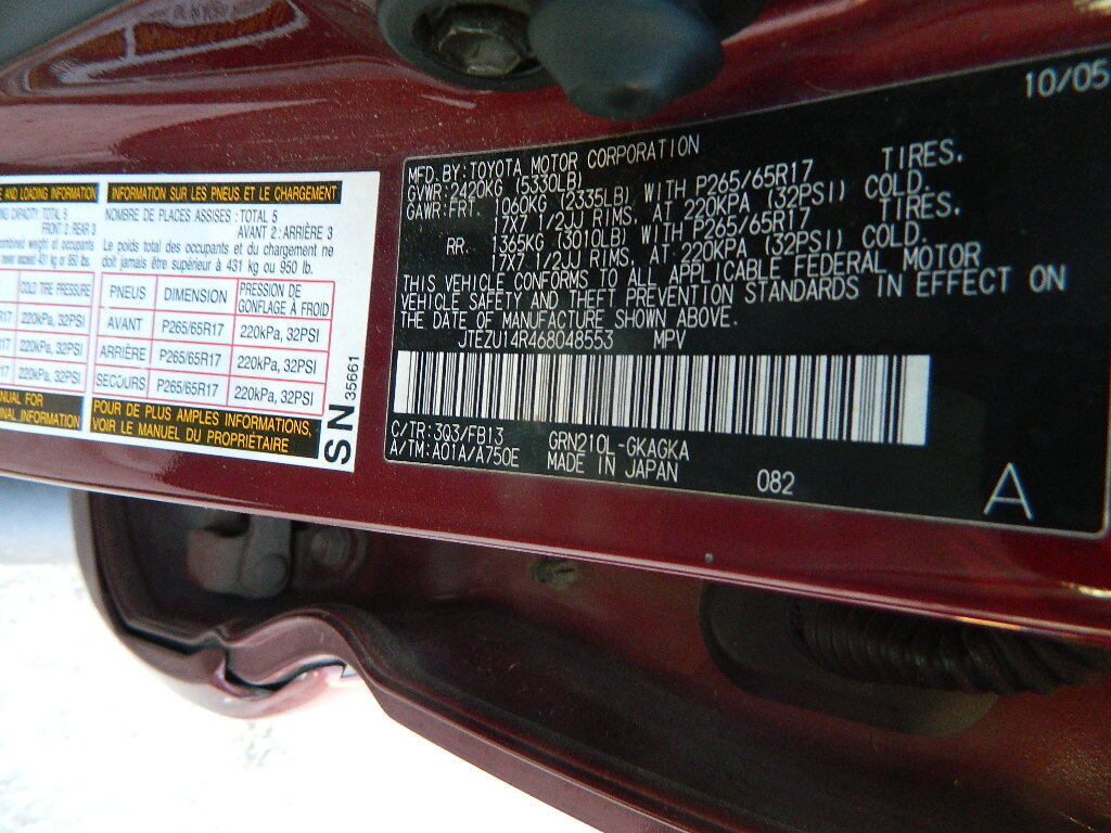 03-09 TOYOTA 4RUNNER LEXUS GX470 REAR DIFFERENTIAL REAR END CARRIER W/O LOCKER