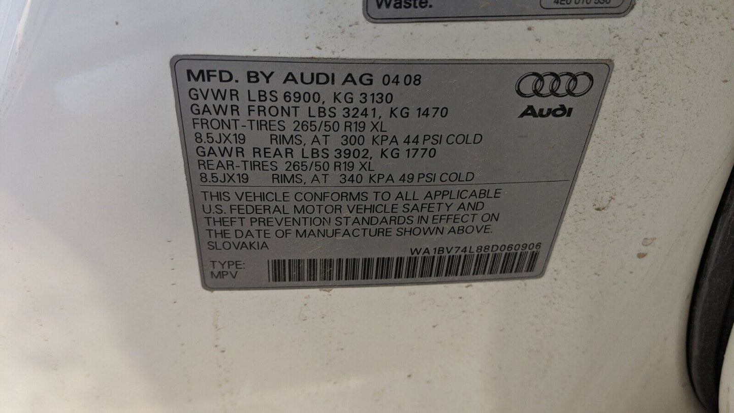 2007 2008 2009 AUDI Q7 TAILGATE HATCH TRUNK LID POWER LIFT WITH CAMERA- CLEAN