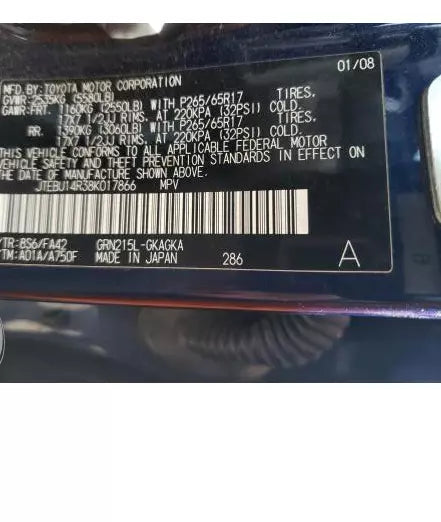 05 06 07 08 09 TOYOTA 4RUNNER 4.0L V6 4WD 4X4 AUTOMATIC TRANSMISSION GRADE A