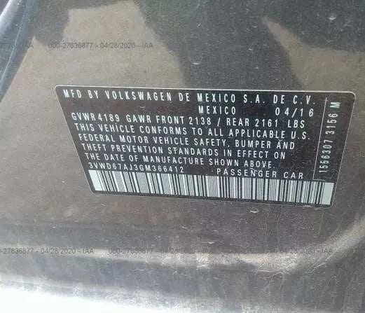 2016 2017 VOLKSWAGEN JETTA