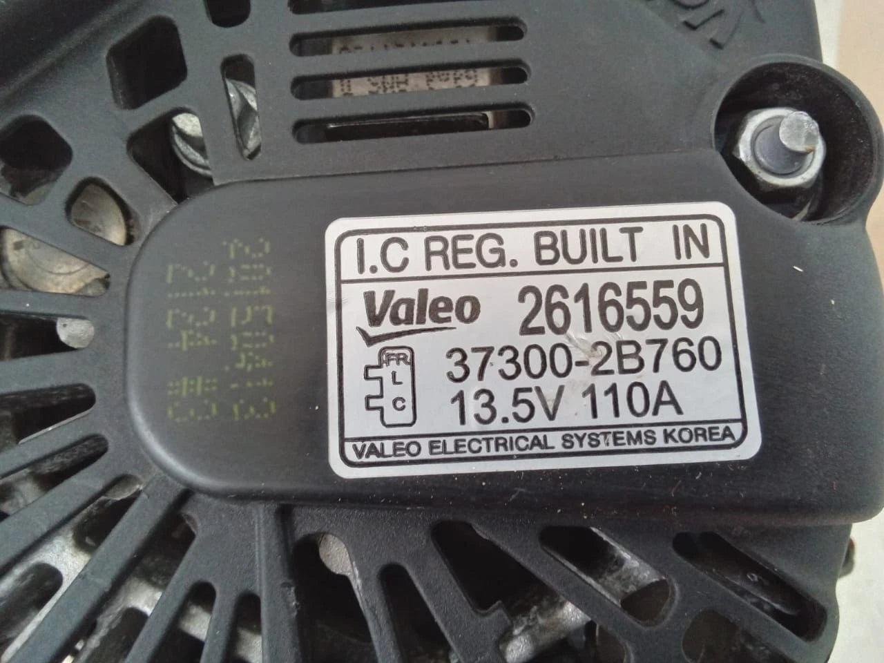 2012-2016 KIA SOUL | FORTE | RIO 1.6L ALTERNATOR GENERATOR 2616559 / 37300-2B760