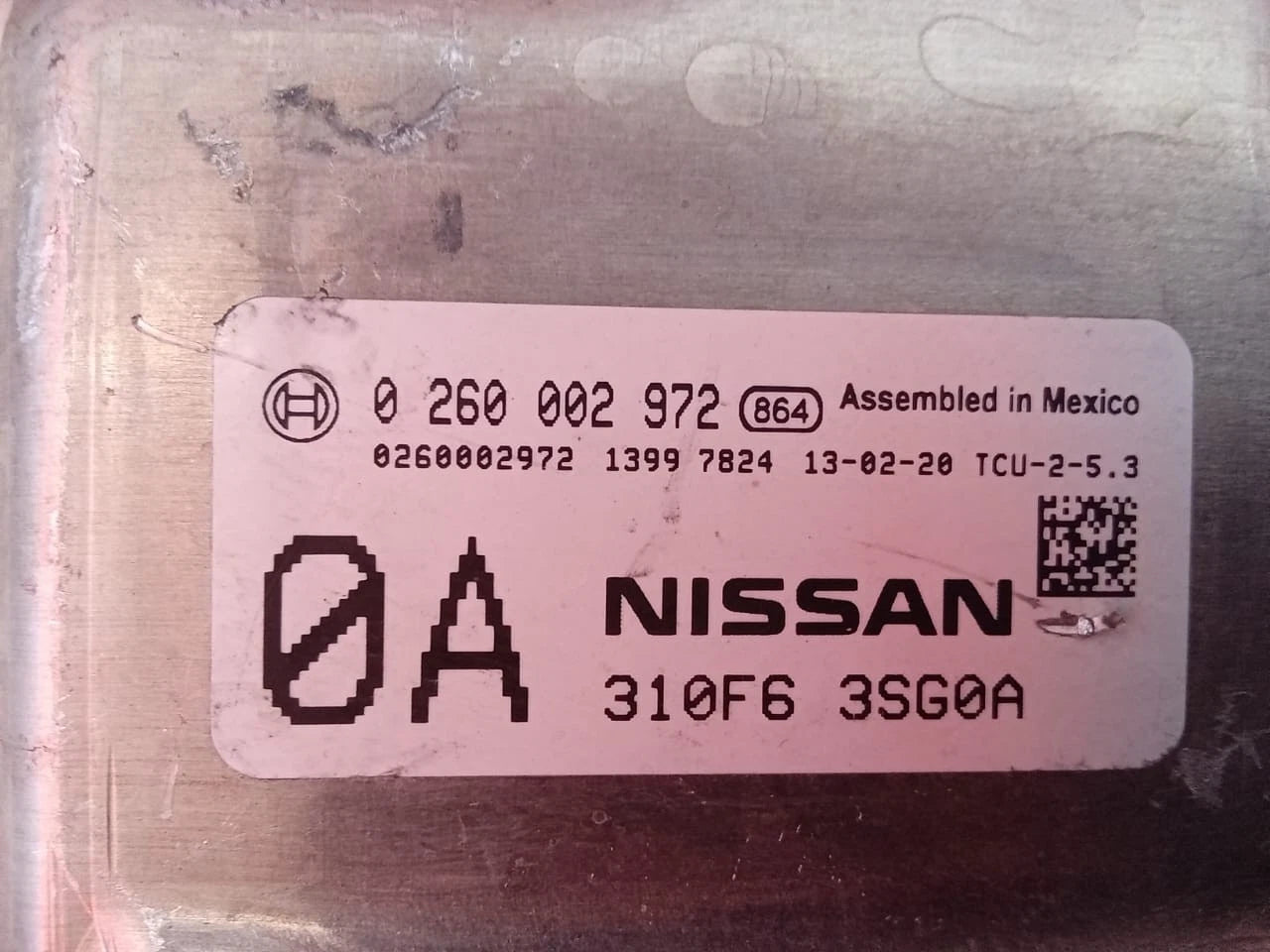2013 - 2014 NISSAN SENTRA TRANSMISION CONTROL MODULE TCU TCM OEM 310F6-3SG0A