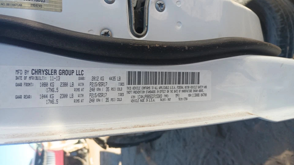 11 12 13 14 15 JEEP COMPASS Patriot 2.4L ENGINE MOTOR ASSEMBLY ID ED3