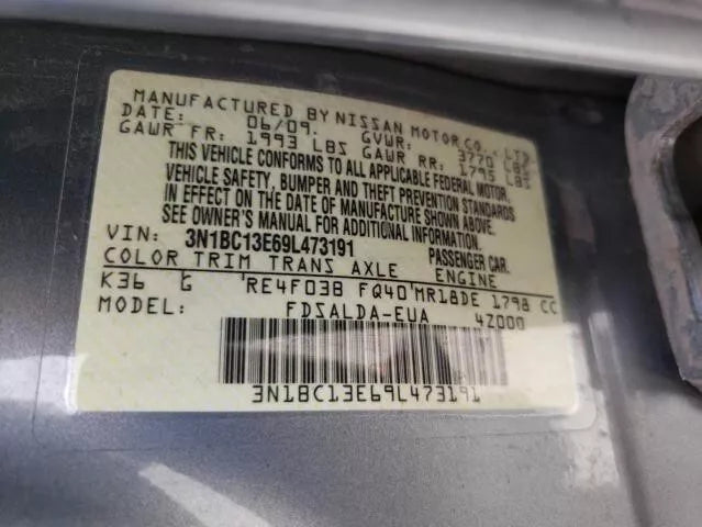 07 08 09 10 11 12 NISSAN VERSA 1.8L VIN B ENGINE MOTOR ASSEMBLY 63K MILES MR18DE