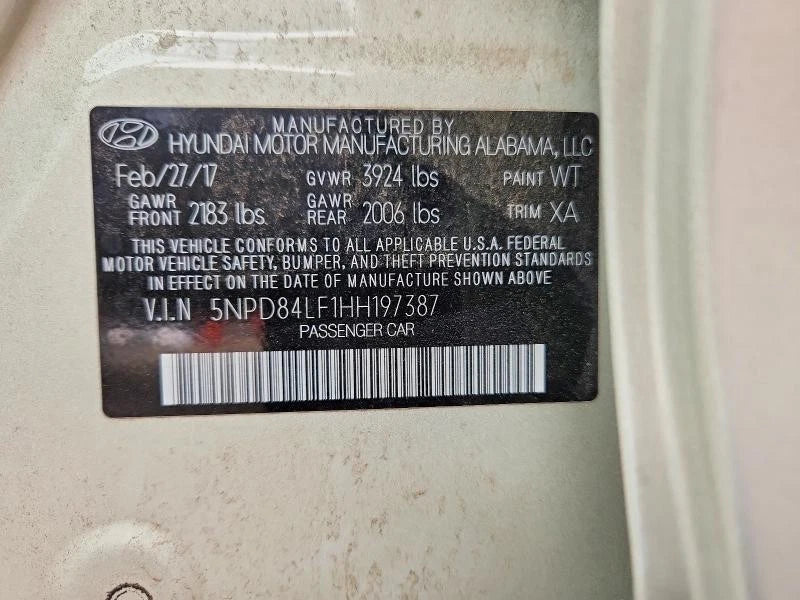 17-19 HYUNDAI ELANTRA KIA FORTE AT 2.0L, VIN F & 7 (8th digit, Sedan), US built