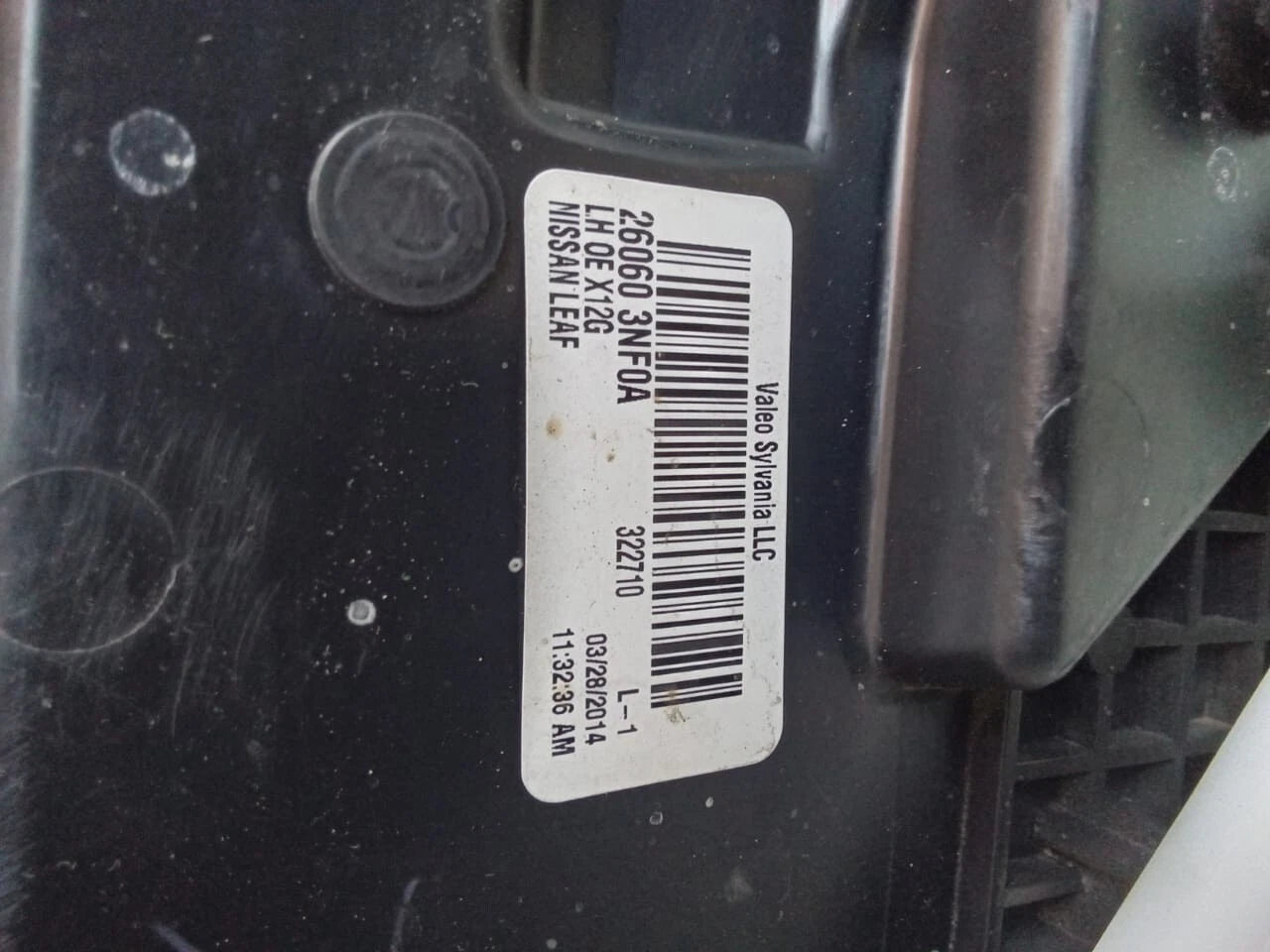 2013 - 2017 NISSAN LEAF HEADLIGHT HEADLAMP LEFT DRIVER SIDE - 260603NF0A