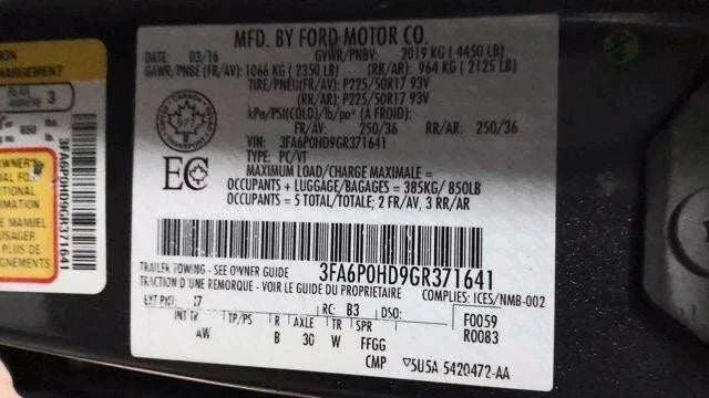 2016 FORD FUSION