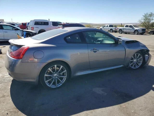 2008 Infiniti G37 3.7L coupe silver side view with damaged front end in a parking lot