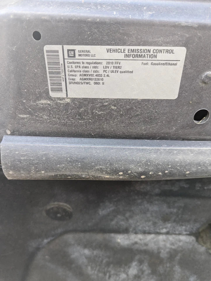 10 11 2012 CHEVY MALIBU 2010 PONTIAC G6 VIN 0 OPT LE9 2.4L ENGINE MOTOR 118K MIL