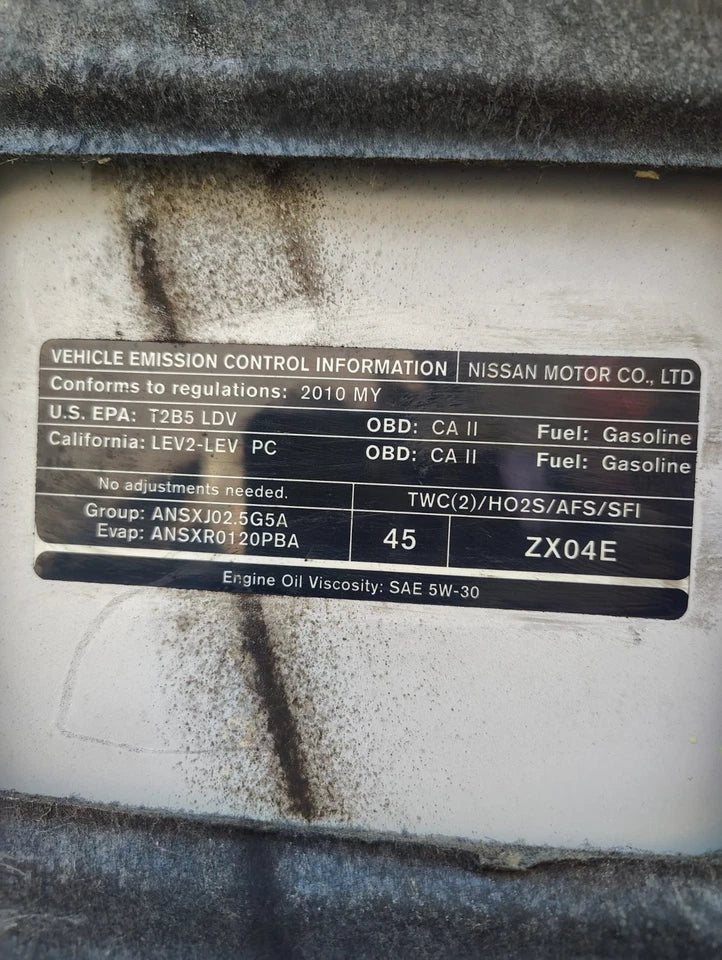 10 11 12 NISSAN ALTIMA 2.5L FED 4 CYL AT CVT AUTOMATIC TRANSMISSION ASSEMBLY
