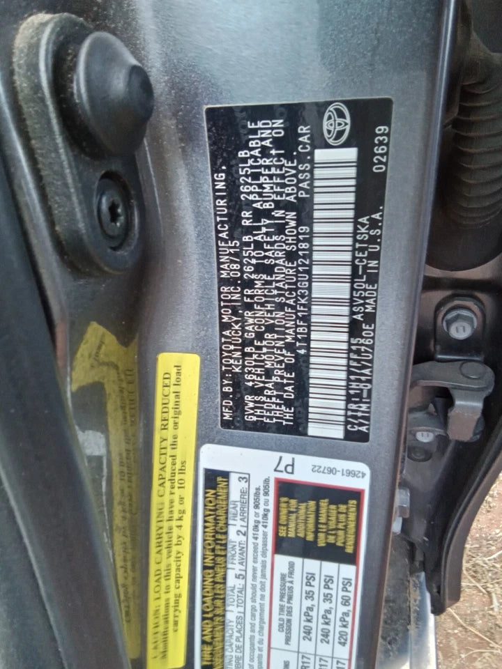 2015 2016 2017 TOYOTA CAMRY FRONT AND REAR LEFT SIDE DOORS DOOR SET(2 DOORS)
