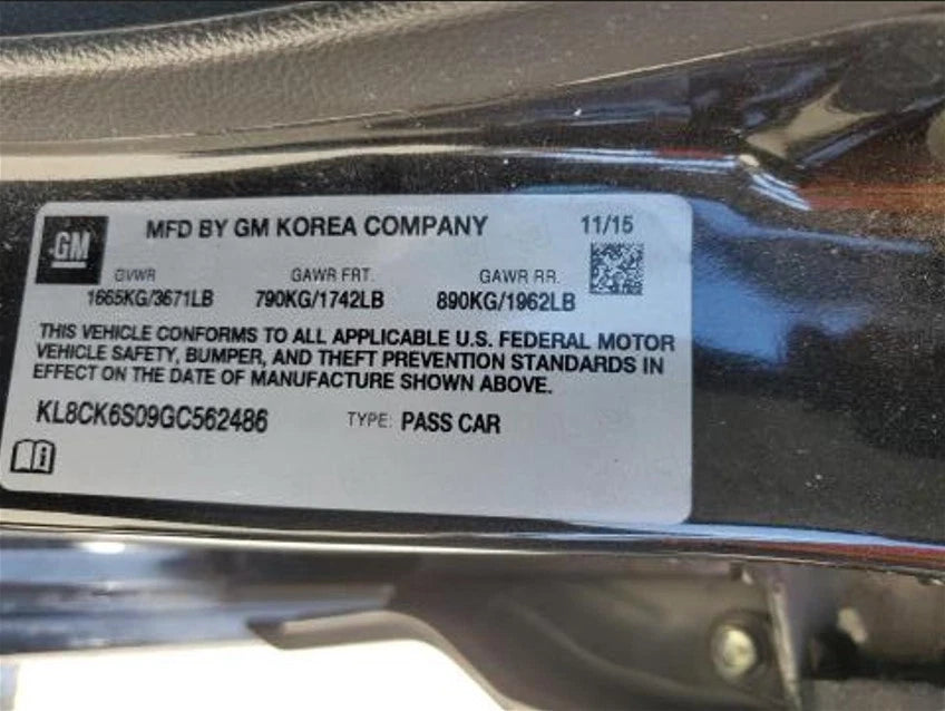 2015 2016 CHEVROLET CHEVY SPARK EV AUTOMATIC TRANSMISSION ASSY 5AC0 9143315
