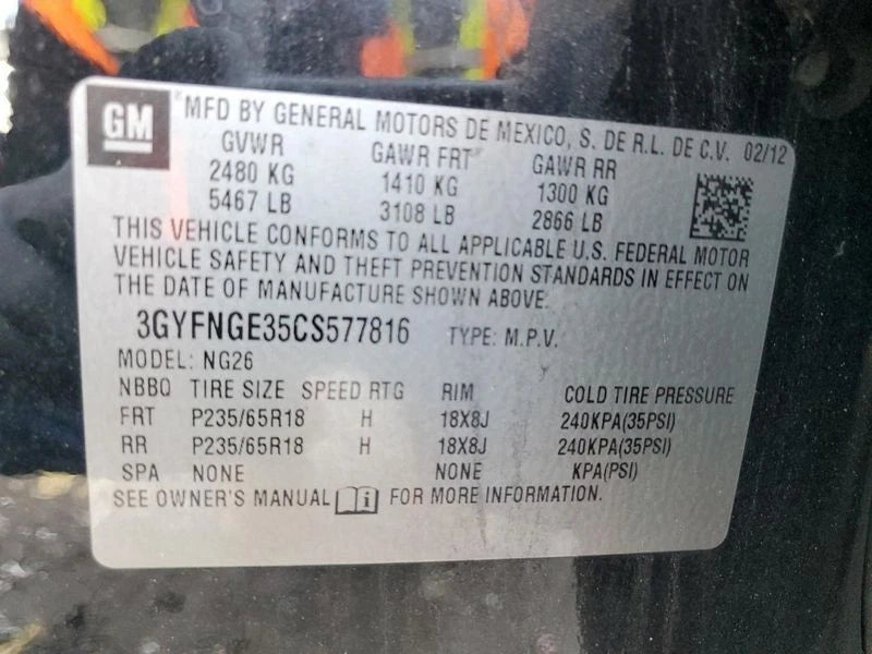 2012 Buick Lacrosse Cadillac SRX 3.6L V6 ENGINE MOTOR ASSEMBLY LFX VIN 3 8TH DIG