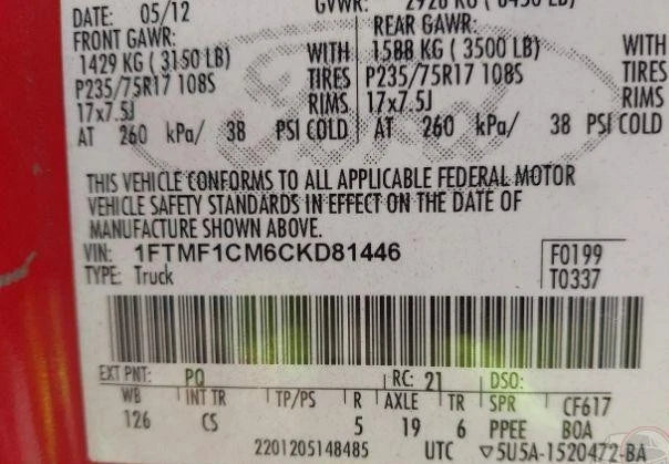 11-14 F150 TRUCK 15 FORD TRANSIT T150 T250 T350 3.7L V6 ENGINE MOTOR ASSY VIN M