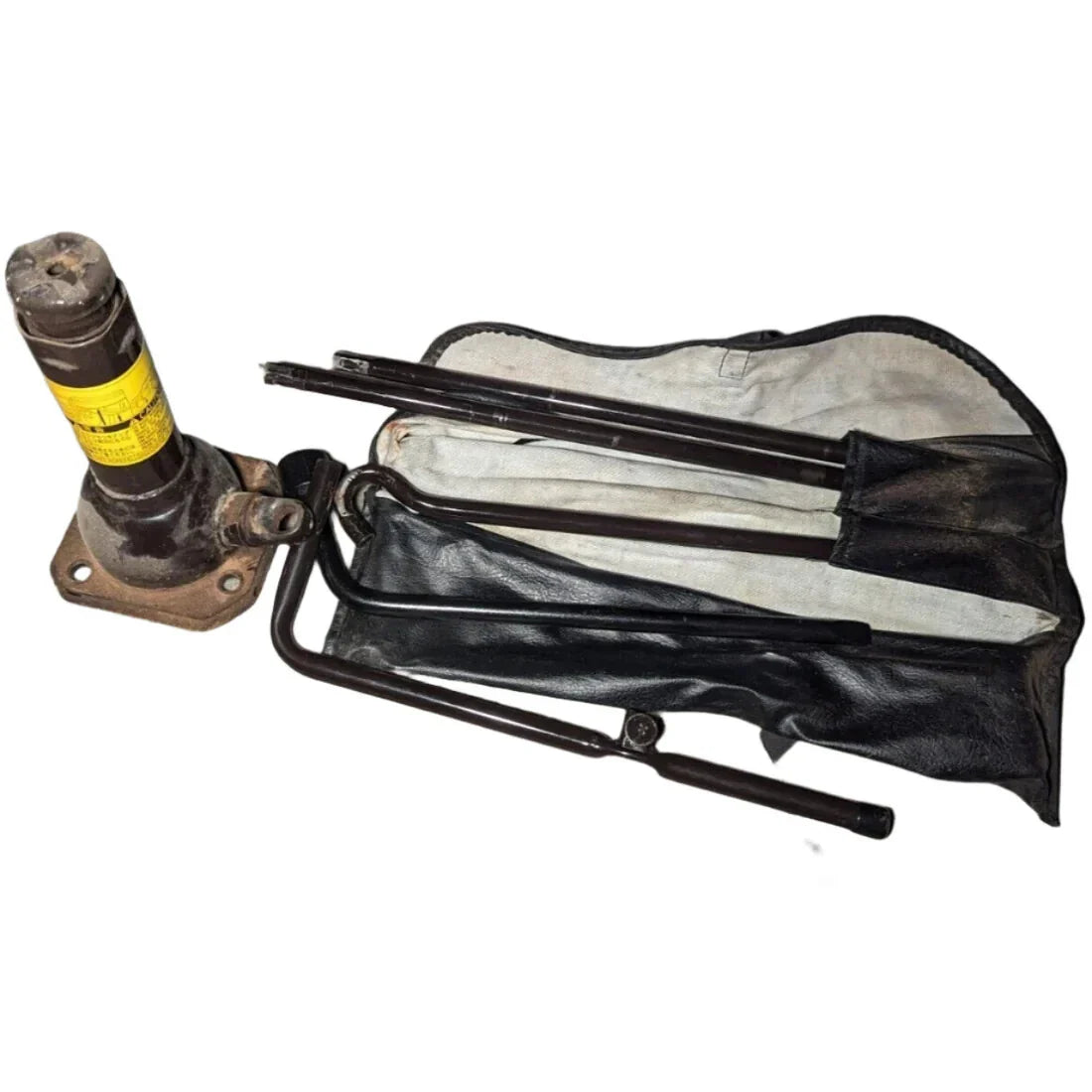 OEM universal Toyota truck SUV van spare tire changing tool set with bottle jack and carrying pouch