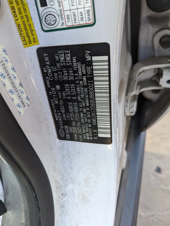 05 06 07 08 09 10 KIA SPORTAGE HYUNDAI TUCSON 2.7L V6 ENGINE MOTOR ASSY VIN 3 &D