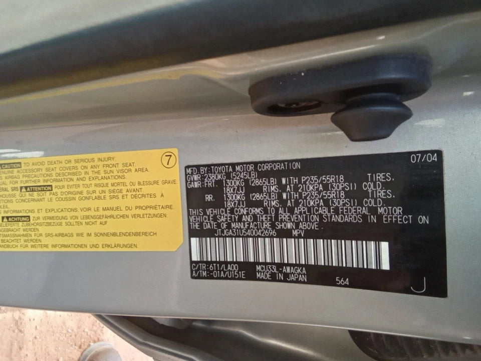 04 05 06 07 08 09 LEXUS RX 330 RX 350 FRONT & REAR RIGHT RH SIDE DOORS DOOR SET