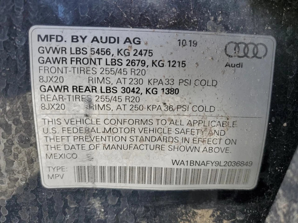 18 19 20 AUDI Q5 2.0L AWD 4WD AUTO TRANSMISSION ASSEMBLY TCE 7 SPD 33K MILES