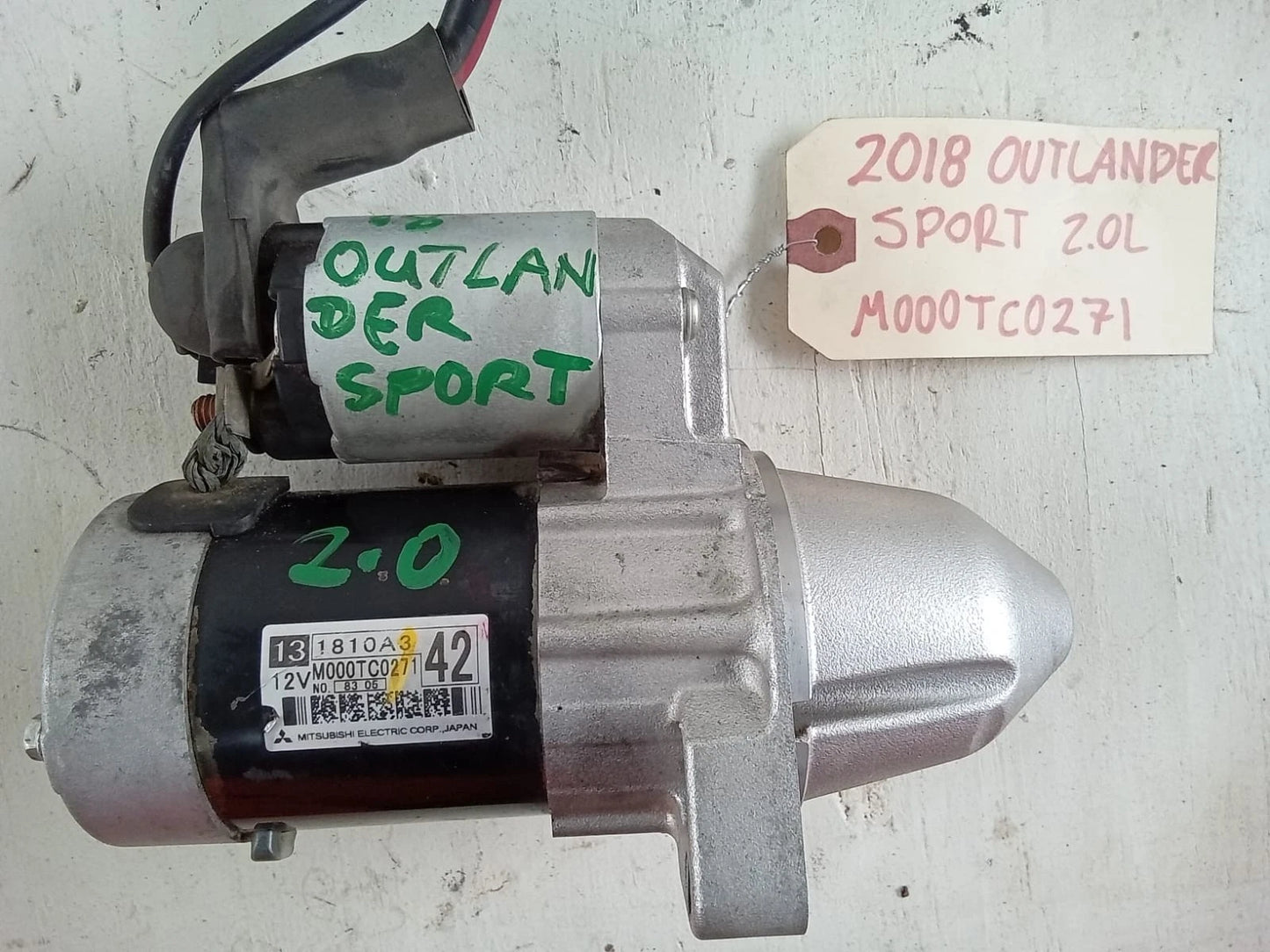 2016-2020 MITSUBISHI OUTLANDER SPORT 2.0L STARTER MOTOR - M000TC0271 | 1810A3