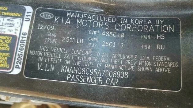 KIA OPTIMA RONDO MAGENTIS HYUNDAI SONATA 2.4L 4CYL ENGINE MOTOR ASSY CALI VIN 9