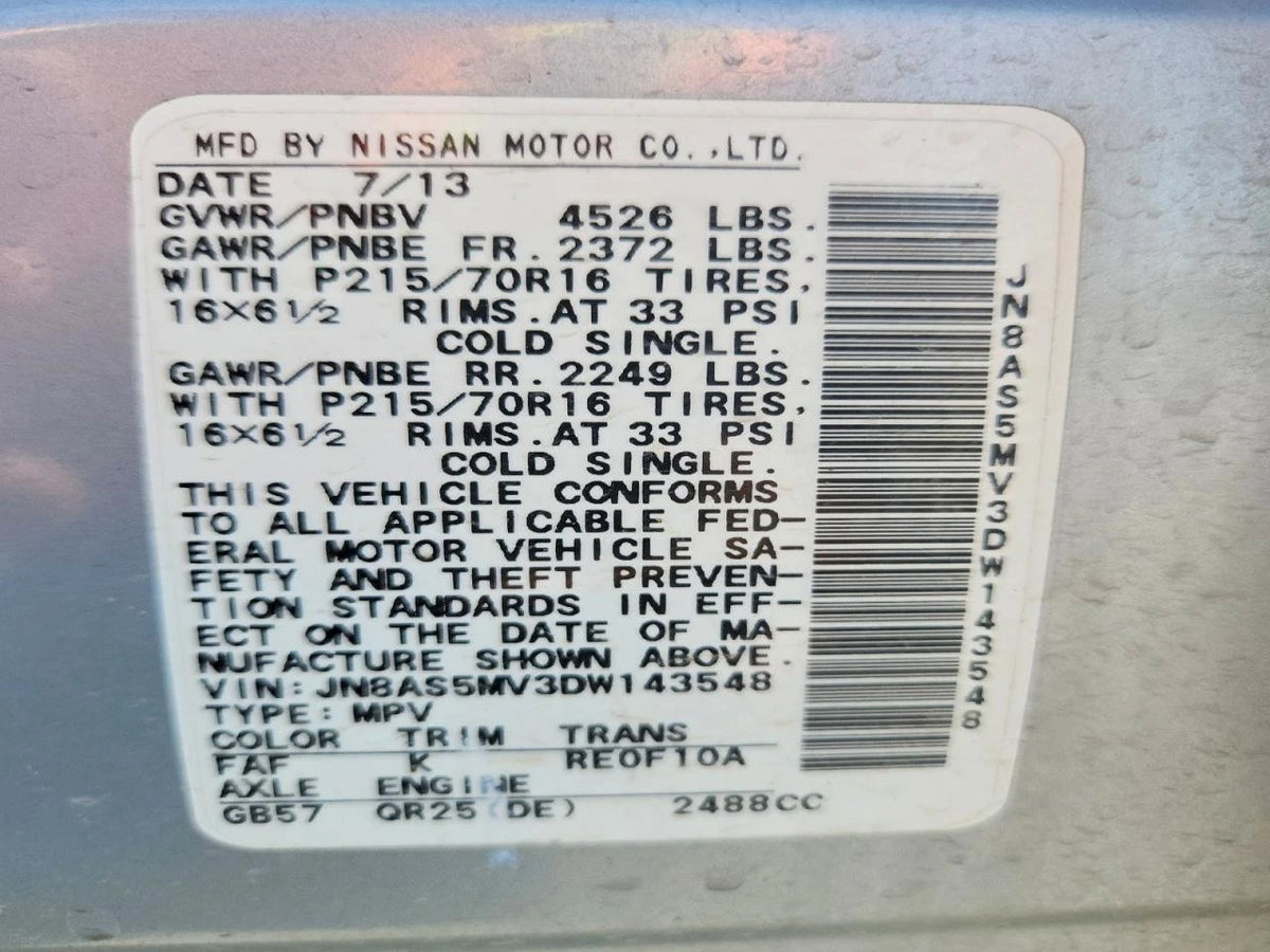 11-15 NISSAN ROGUE 2.5L AWD CVT AUTOMATIC TRANSMISSION W/TRANSFER CASE 3UX3 89K