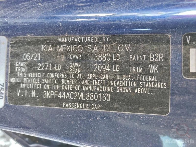 20 21 22 23 24 KIA FORTE 1.6T MANUAL STANDARD MT TRANSMISSION ASSEMBLY GEARBOX