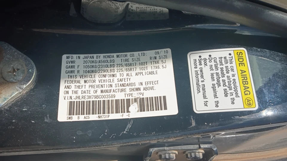 10 11 HONDA CRV CR-V 2.4L ENGINE MOTOR ASSEMBLY VIN E K24Z6 GRADE A
